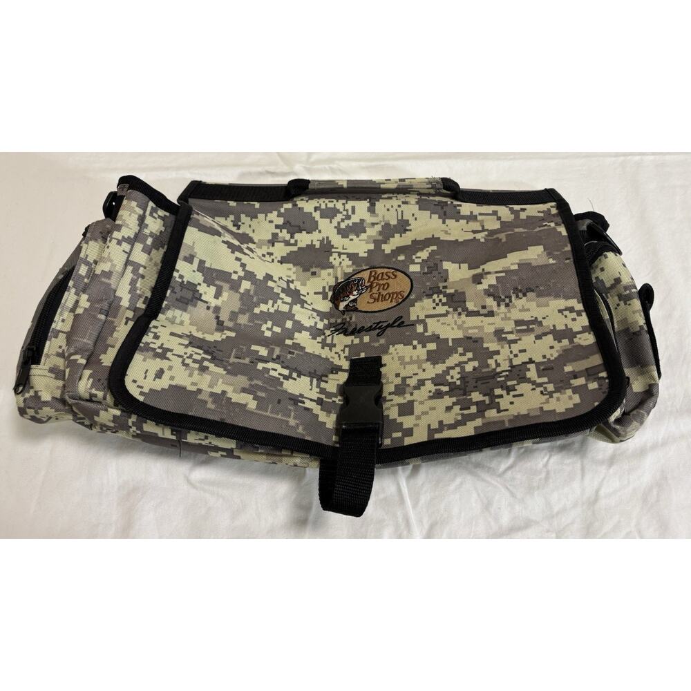 Bass Pro Shops Freestyle Satchel Fishing Tackle Box Duffle Bag Travel Camouflage